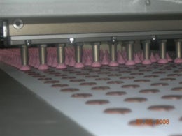 Single row piston depositor for soft fillings
