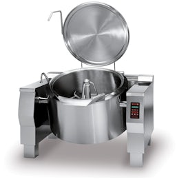 Industrial tilting pan with cooling system