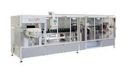 Packaging machine for preformed paper bags from 500 g to 5 kg.