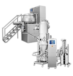 Granulation line of mixer and fluid bed dryer