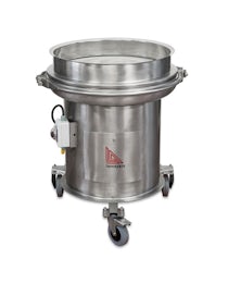 Vibrating screen for cosmetic powders
