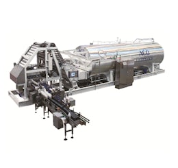 Continuous sterilizer for milk beverages