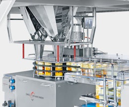 Filling and weight checking machine for peanut tins  