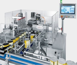 Seaming machine for infant formula cans