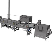 specialized machinery to make pellet snacks called a pellet snack frying line produced by kuipers